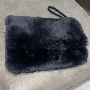 Black Faux Fur Clutch